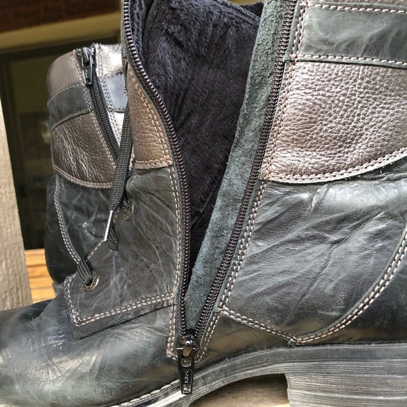 Dromedaris KARA boots black leather combat style - Picture 3 of 8